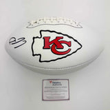 Autographed/Signed Patrick Mahomes Chiefs Full Size Logo Football Fanatics COA
