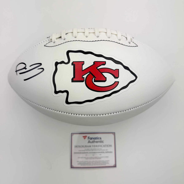 Autographed/Signed Patrick Mahomes Chiefs Full Size Logo Football Fanatics COA