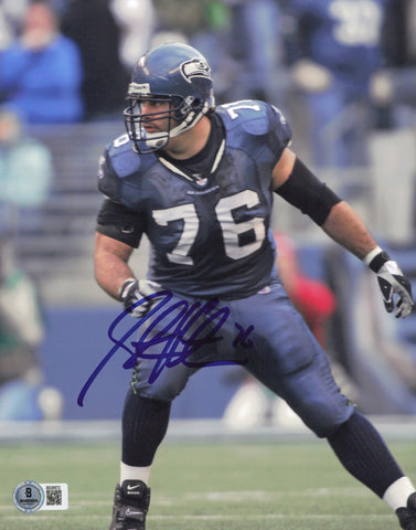 Steve Hutchinson Autographed 8x10 Photo Seattle Seahawks Beckett BAS QR #BS36872