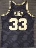 Celtics Larry Bird Autographed Mitchell & Ness Gold Jersey Size L Beckett Y62564
