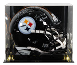 Steelers Rocky Bleier "2x Insc" Signed F/S Speed Rep Helmet W/ Case BAS Witness