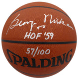 George Mikan Autographed Basketball Minneapolis Lakers HOF 59 Beckett QR BP55349