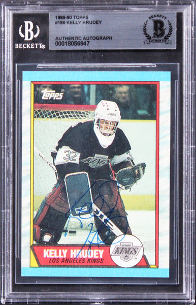 Kings Kelly Hrudey Authentic Signed 1989 Tops #166 Card BAS Slabbed