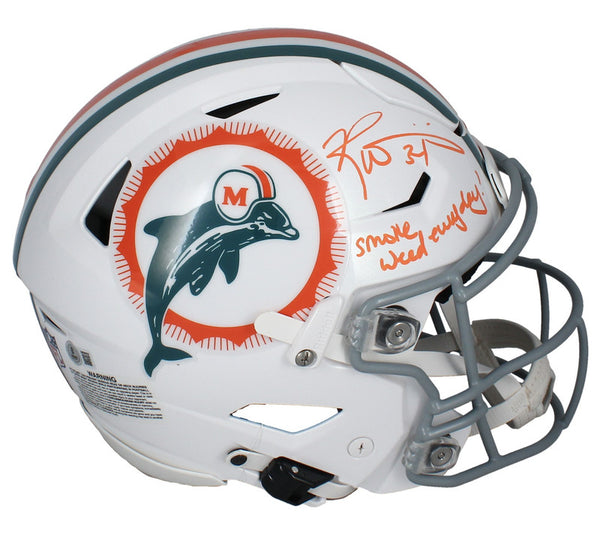 miami dolphins replica helmet speedflex Ricky Williams Autographed / Inscribed Miami Dolphins Speedflex Helmet – Super Sports Center
