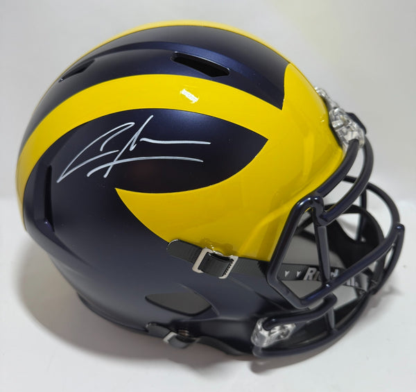 Michigan HOFer CHARLES WOODSON Signed Full Size Speed Replica Helmet AUTO - JSA