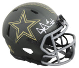 Cowboys Dak Prescott Signed Salute To Service IV Speed Mini Helmet BAS Witnessed