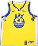 WARRIORS STEPHEN CURRY AUTOGRAPHED YELLOW NIKE SWINGMAN JERSEY SIZE 56 BECKETT