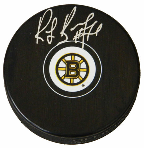 RAY BOURQUE Signed Boston BRUINS NHL Logo Hockey Puck - SCHWARTZ