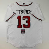Autographed/Signed Ronald Acuna Jr. It's Over Majestic Braves Jersey JSA COA