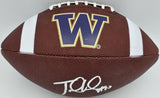 Jake Locker Autographed Washington Huskies Logo Leather Football MCS Holo #64074