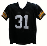 Donnie Shell Autographed/Signed Pro Style Black XL Jersey HOF Beckett 35529
