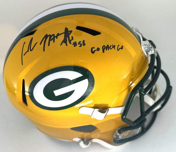 Packers ISAIAH McDUFFIE Signed Full Size Replica Speed Helmet AUTO w/ GO PACK GO