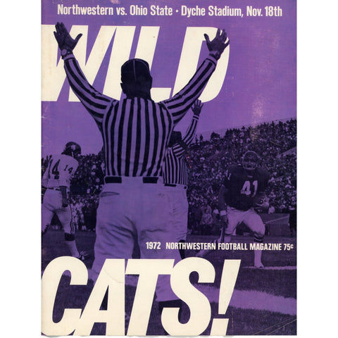 Northwestern Wildcats vs Ohio State Buckeyes 11/18/1972 Gameday Magazine 59296
