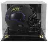 Vikings Adrian Peterson Signed Eclipse Full Size Speed Rep Helmet W/ Case BAS Wt