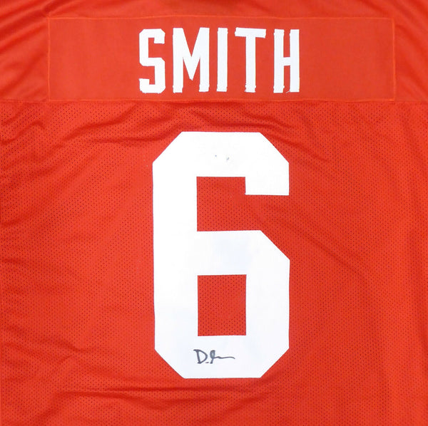 ALABAMA DEVONTA SMITH AUTOGRAPHED RED JERSEY SIGNED ON BOTTOM BECKETT 191128