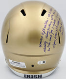 RUDY RUETTIGER AUTOGRAPHED NOTRE DAME FULL SIZE HELMET SPEECH BECKETT 243661