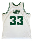 Larry Bird Signed Celtics White M&N Hardwood Classics Swingman Jersey PSA/DNA