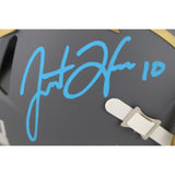 Justin Herbert Autographed Los Angeles Chargers Slate Mini Helmet Fanatics 50034