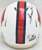 THURMAN THOMAS AUTOGRAPHED 65-73 BILLS THROWBACK WHITE SPEED MINI HELMET BECKETT