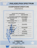 Macho Man Randy Savage Signed 8.5x11 WWF Wrestling Match Schedule Flyer JSA
