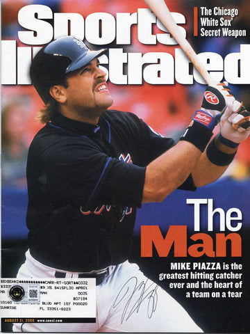 Mike Piazza Signed New York Mets Sports Illustrated 8/21/2000 The Man Beckett