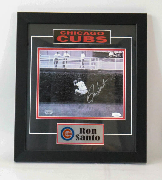 Ron Santo Chicago Cubs Autographed 8"x10" Framed Photo JSA COA