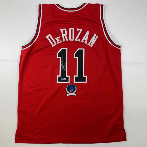 Autographed/Signed DeMar DeRozan Chicago Red Basketball Jersey Beckett BAS COA