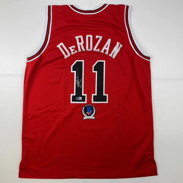 Autographed/Signed DeMar DeRozan Chicago Red Basketball Jersey Beckett BAS COA