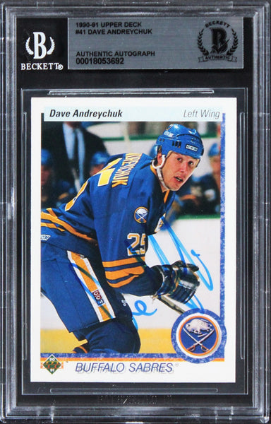 Sabres Dave Andreychuk Authentic Signed 1990 Upper Deck #41 Card BAS Slabbed