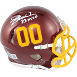 Joe Theismann Autographed Washington Football Team Mini Helmet MVP Beckett 51494