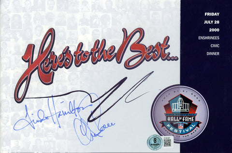 Chris Berman Linda Hamilton Signed '00 Enshrinees Dinner Program Beckett 57200