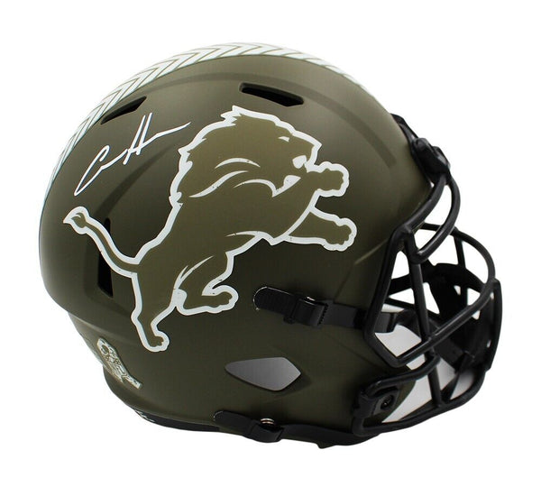 Aidan Hutchinson Signed Detroit Lions Speed Full Size Salute to Service Helmet