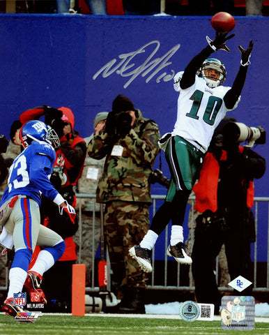 DESEAN JACKSON AUTOGRAPHED 8X10 PHOTO PHILADELPHIA EAGLES BECKETT BAS QR 247916