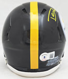 DARNELL WASHINGTON AUTOGRAPHED STEELERS BLACK SPEED MINI HELMET BECKETT WITNESS