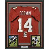 FRAMED Autographed/Signed CHRIS GODWIN #14 33x42 Tampa Bay Red Jersey JSA COA