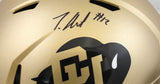 Travis Hunter Autographed Colorado Buffaloes F/S Speed Helmet- Beckett W Holo