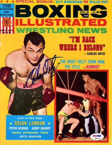 Carlos Ortiz Autographed Boxing Illustrated Magazine Cover PSA/DNA #S48542