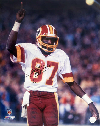 Charlie Brown Signed Redskins White Jersey 16x20 Photo - (SCHWARTZ COA)