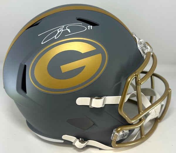 Packers JAYDEN REED Signed Full Size Replica SLATE Speed Helmet AUTO - BAS