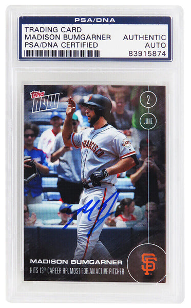 Madison Bumgarner Signed Giants 2016 Topps NOW Card #119 - (PSA Encapsulated)