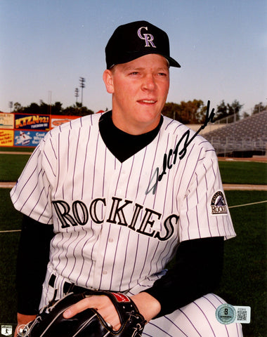 John Burke Autographed/Signed Colorado Rockies 8x10 Photo Beckett 57677