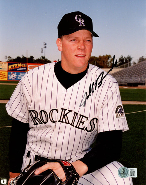 John Burke Autographed/Signed Colorado Rockies 8x10 Photo Beckett 57677