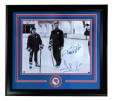 Michael J Fox Henrik Lundqvist Signed Framed 11x14 Hockey Photo Steiner Holo
