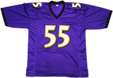 BALTIMORE RAVENS TERRELL SUGGS AUTOGRAPHED PURPLE JERSEY JSA STOCK #233375
