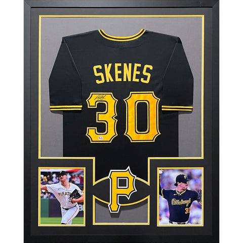 Paul Skenes Autographed Signed Framed Black Pirates Jersey MLB COA