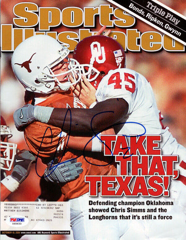 Chris Simms Autographed Signed Sports Illustrated Magazine Texas PSA/DNA #X65633