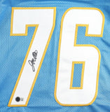 Joe Alt Signed San Diego Chargers Jersey (Beckett) 2024 #5 Overall Draft Pk / OT