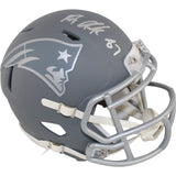 Rob Gronkowski Autographed New England Patriots Slate Mini Helmet Radtke 49851