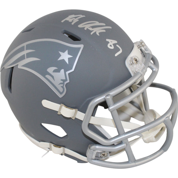 Rob Gronkowski Autographed New England Patriots Slate Mini Helmet Radtke 49851