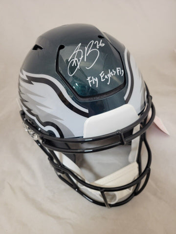 SAQUON BARKLEY SIGNED PHILADELPHIA EAGLES SPEEDFLEX HELMET "FLY EAGLES FLY" BAS